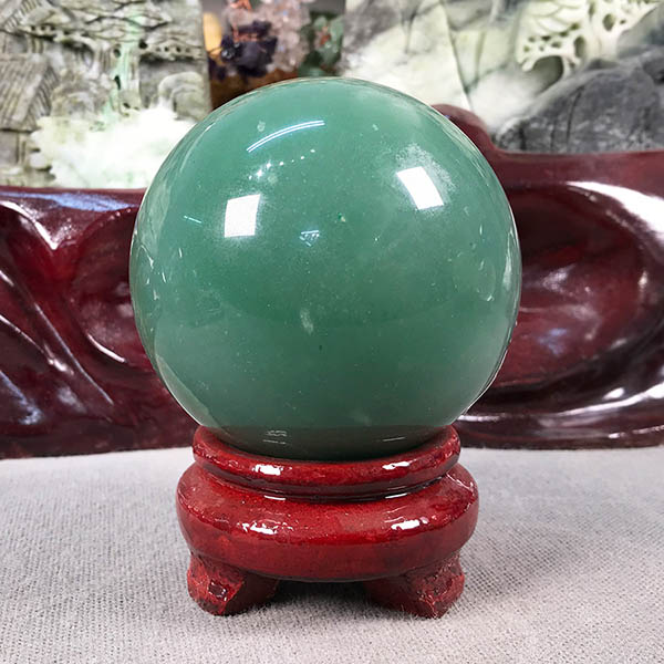 Quả cầu đá thạch anh xanh được chế tác từ đá thạch anh xanh