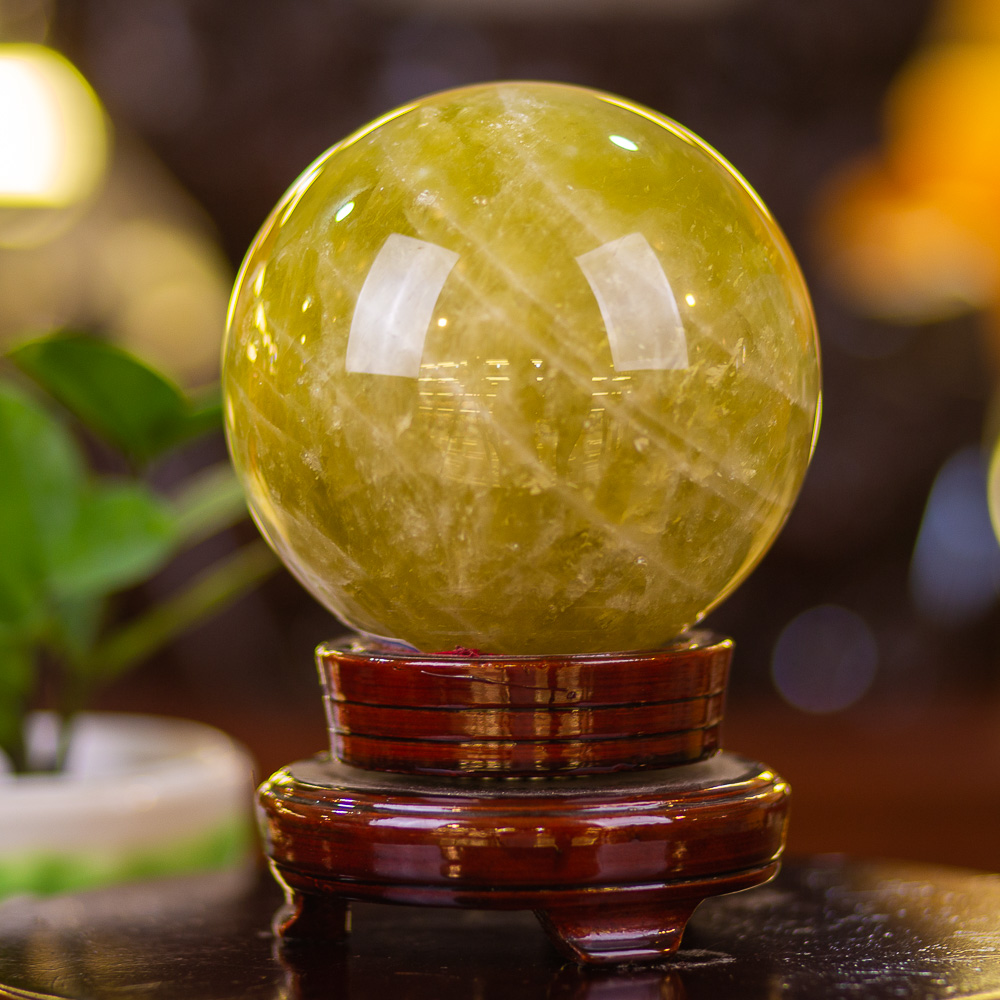 Quả Cầu Phong Thuỷ Thạch Anh Vàng 3,02kg - M14532