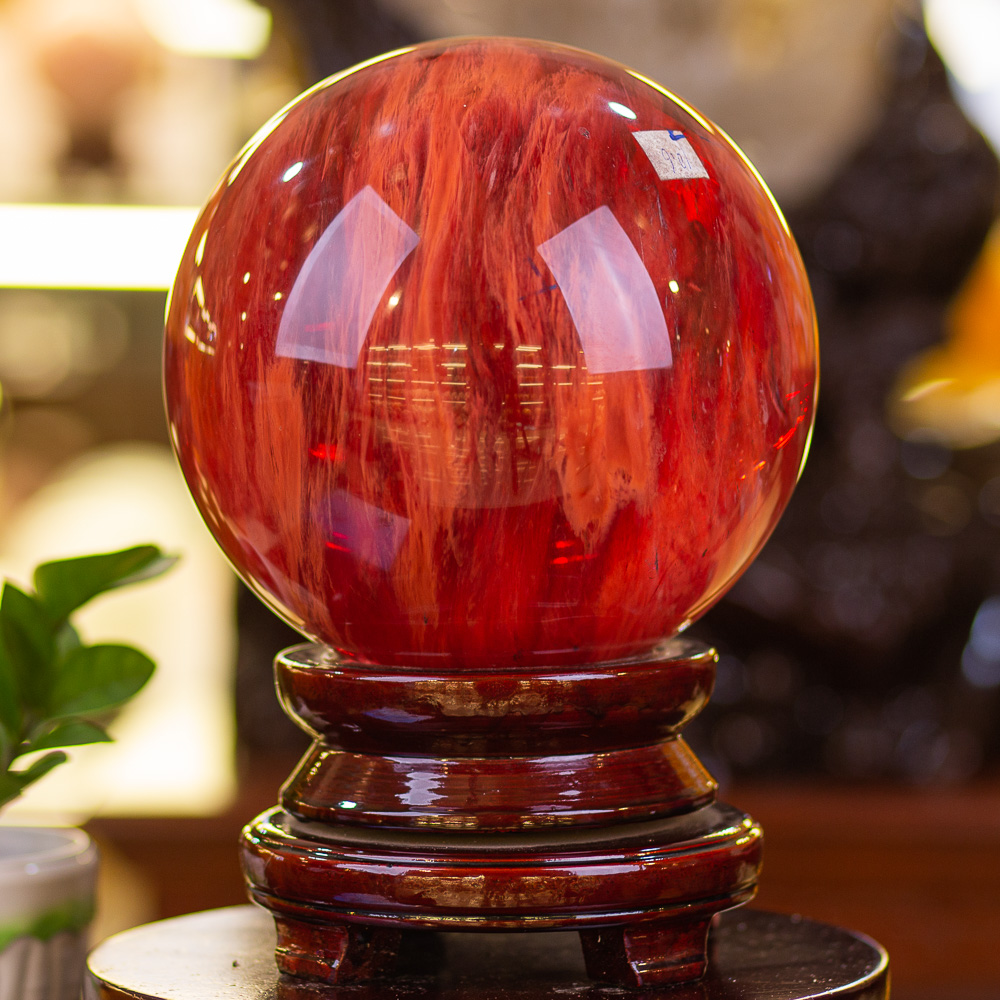 Quả Cầu Phong Thuỷ Đá Núi Lửa Đỏ 10.6kg - M03466
