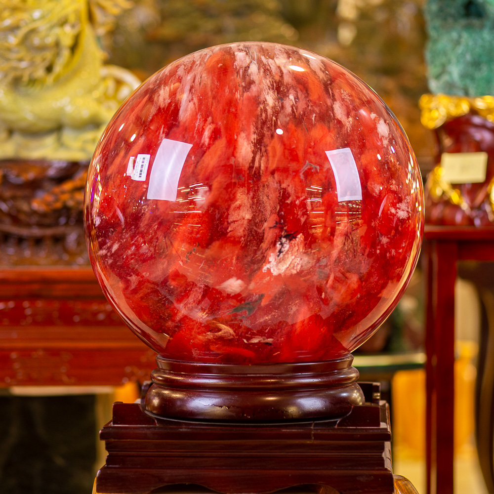Quả Cầu Phong Thuỷ Đá Núi Lửa Đỏ 122.0kg - M23362