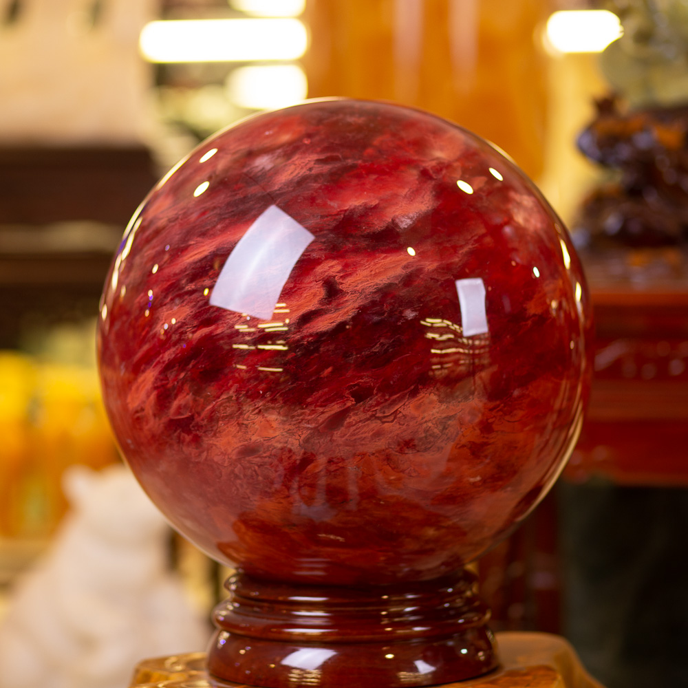 Quả Cầu Phong Thuỷ Đá Núi Lửa Đỏ 82.0kg - M23363