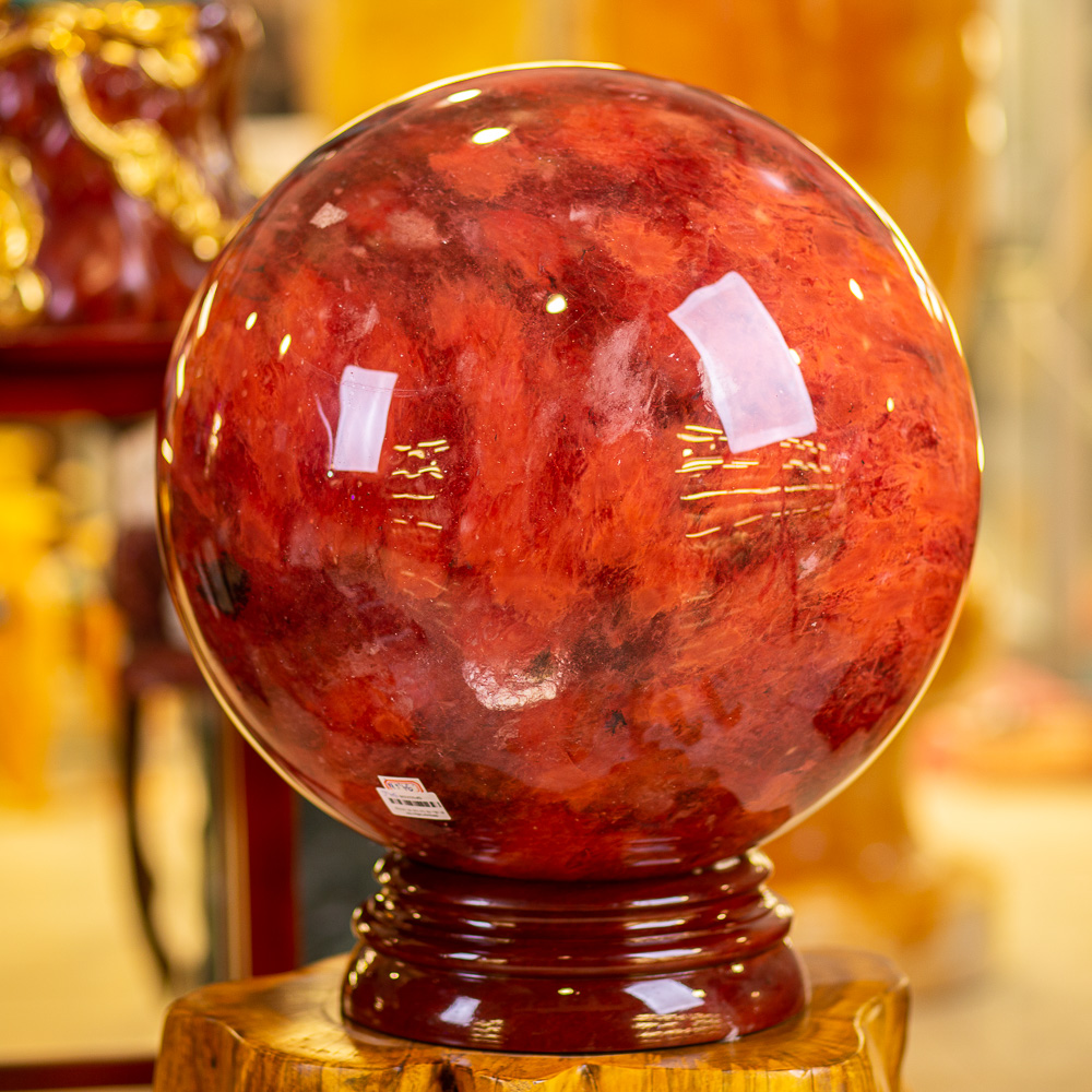 Quả Cầu Phong Thuỷ Đá Núi Lửa Đỏ 94.6kg - M23361