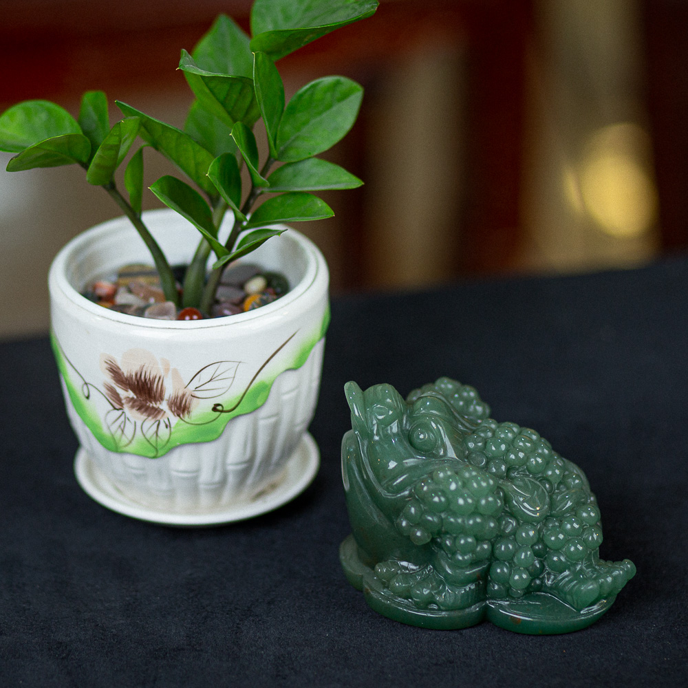 Thiềm Thừ (Cóc 3 Chân - Cóc Ngậm Tiền) Thạch Anh Xanh 1,06kg - M13638