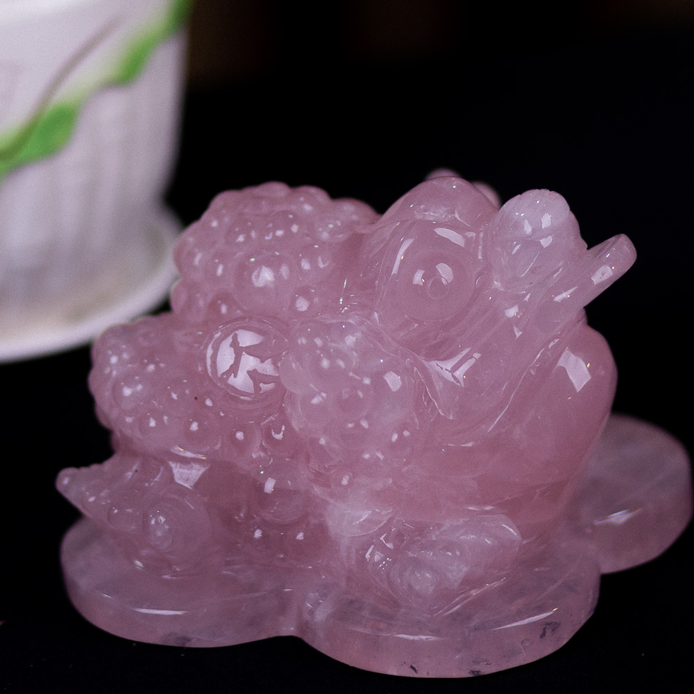 Thiềm Thừ (Cóc 3 Chân - Cóc Ngậm Tiền) Thạch Anh Hồng 1,38kg - M13664