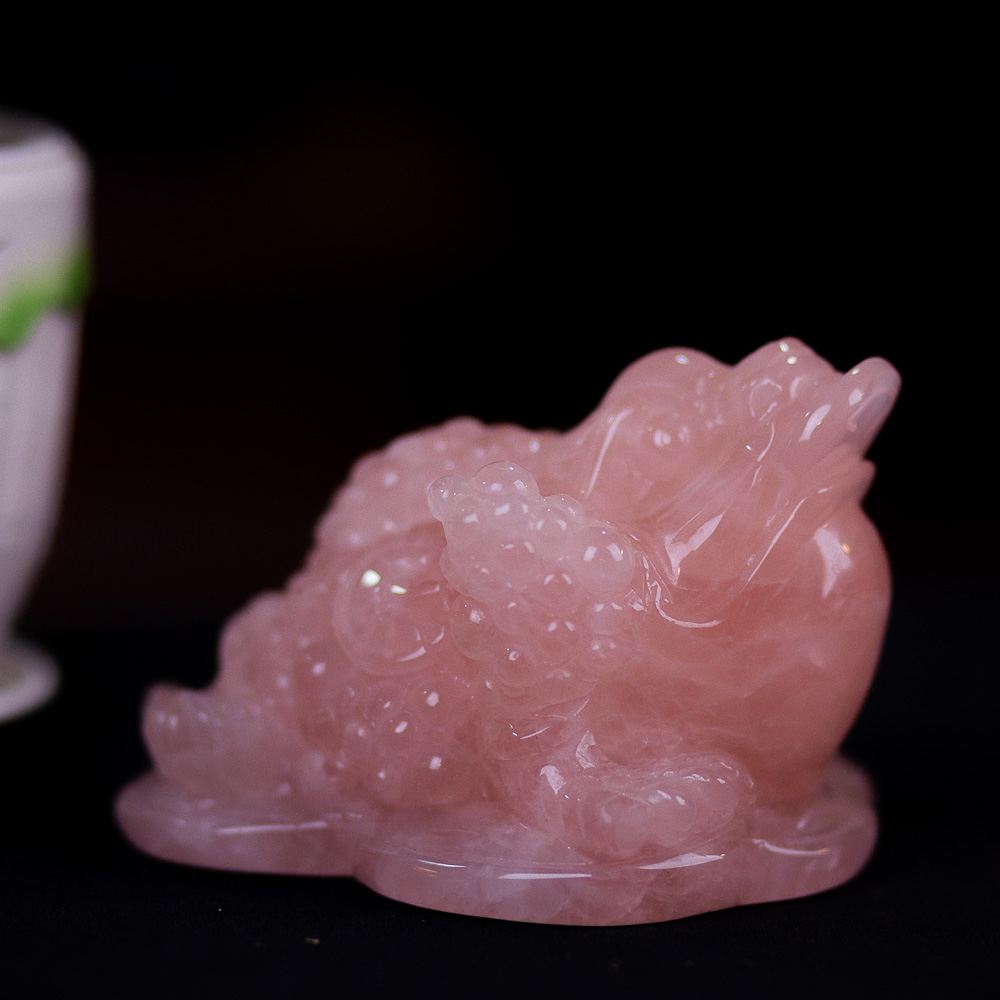 Thiềm Thừ (Cóc 3 Chân - Cóc Ngậm Tiền) Thạch Anh Hồng 1,04kg - M13667