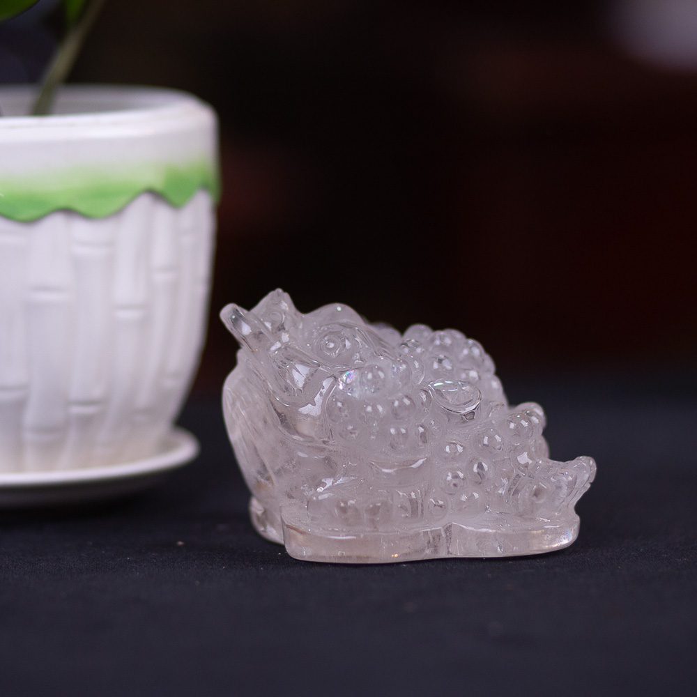 Thiềm Thừ (Cóc 3 Chân - Cóc Ngậm Tiền) Thạch Anh Trắng 1,02kg - M13696