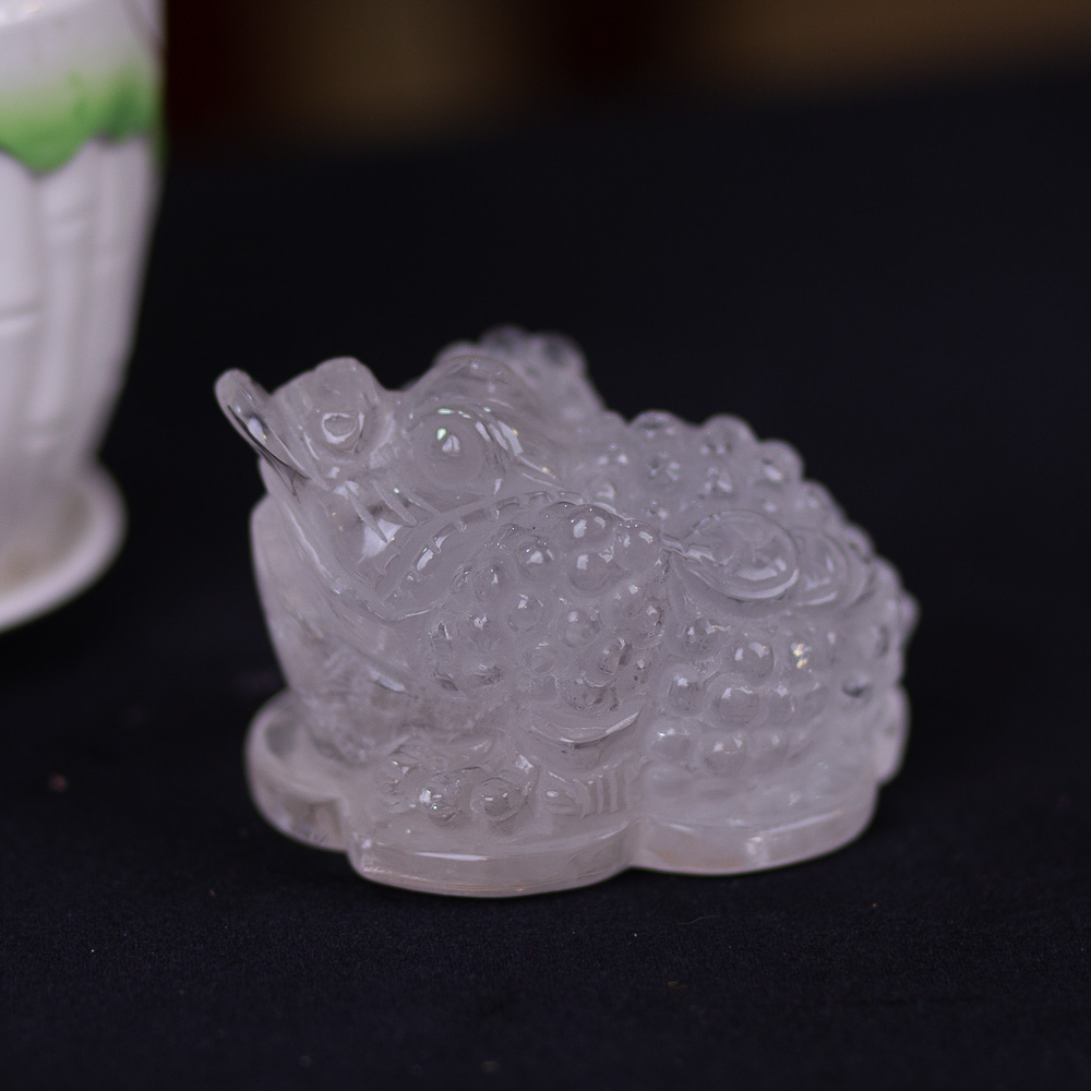 Thiềm Thừ (Cóc 3 Chân - Cóc Ngậm Tiền) Thạch Anh Trắng 0,61kg - M13698