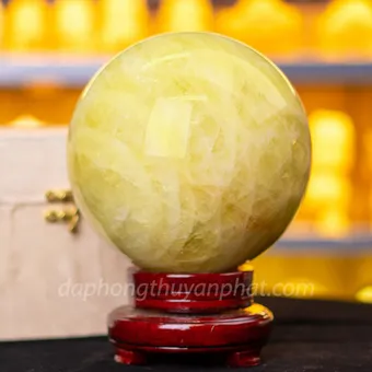 Quả Cầu Phong Thủy Đá Thạch Anh Vàng 6,43kg, 17cm - M1977643