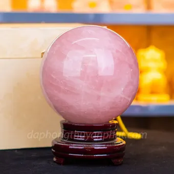 Qủa Cầu Phong Thủy Đá Thạch Anh Hồng Có Sao* 5.05kg - 15cm M075320
