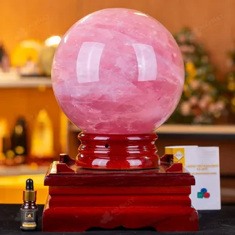 Quả Cầu Phong Thủy Đá Thạch Anh Hồng 6B - 13,86kg - M28901386