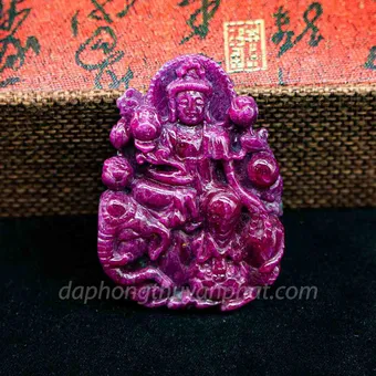 Mặt Phật Bản Mệnh | Mặt Đại Thế Chí Bồ Tát Đá Ruby M2373 - 44,4g