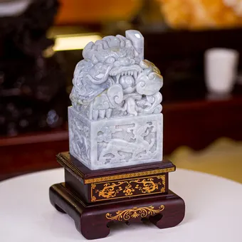 Ấn Rồng Phong Thuỷ Ngọc Phỉ Thúy (Ngọc Jadeite) 8,9Kg - M2356