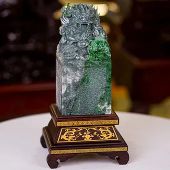 Ấn Rồng Phong Thuỷ Ngọc Phỉ Thúy (Ngọc Jadeite) 4,8kg - M23551