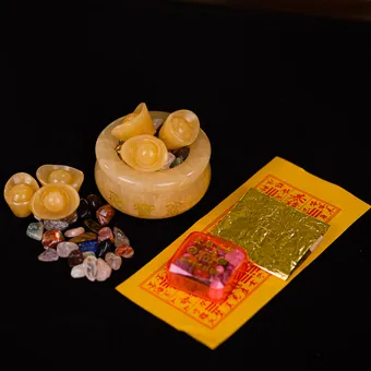 BÁT TỤ BẢO | BÁT TỤ LỘC | BÁT TỤ TÀI | BÁT TỤ THỦY NGỌC HOÀNG LONG 10cm - 1Kg (3 nén vàng, vụn ruby, vụn ngũ sắc, cốt thất bảo) - M14185