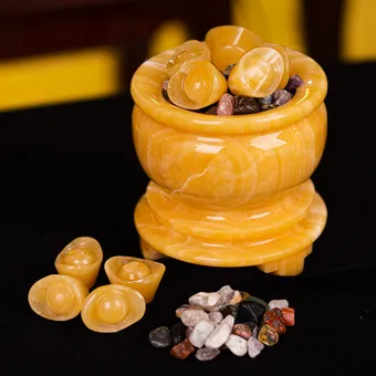 BÁT TỤ BẢO | BÁT TỤ LỘC | BÁT TỤ TÀI | BÁT TỤ THỦY NGỌC HOÀNG LONG 12cm - 3Kg (5 nén vàng, vụn ruby, vụn ngũ sắc) - M225413