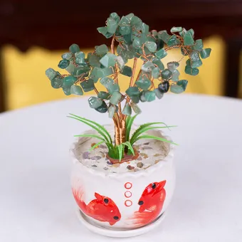 Cây Tài Lộc Đá Thạch Anh Xanh - M21242