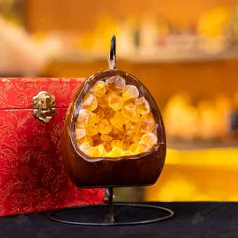 Đèn Ngủ Đá Thạch Anh Tinh Thể Vàng - 0,77kg - M2827077