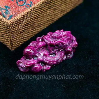 Mặt Phật Bản Mệnh | Mặt Đá Ruby Hình Rồng M2375 -86,3g