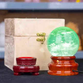 Quả Cầu Thạch Anh Xanh - Fluorite Xanh Trong Thấu Quang VIP 1.18kg- 9cm M2650118