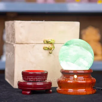 Quả Cầu Thạch Anh Xanh - Fluorite Xanh Trong Thấu Quang VIP 0.7kg - 7.5cm M227232