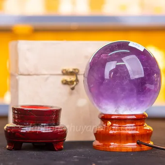 Qủa Cầu Phong Thủy Đá Thạch Anh Tím 1.79kg - 11cm M26491