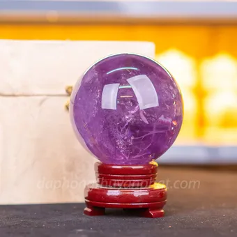 Qủa Cầu Phong Thủy Đá Thạch Anh Tím 1.37kg - 10cm M26492