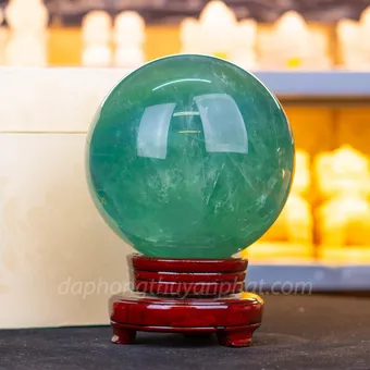 Quả Cầu Thạch Anh Xanh - Fluorite Xanh Trong Thấu Quang VIP 5.88kg - 15cm M2650588