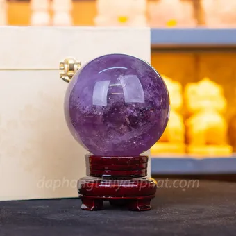 Qủa Cầu Phong Thủy Đá Thạch Anh Tím 2.2kg - 11cm M26493