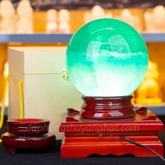 Quả Cầu Thạch Anh Xanh - Fluorite Xanh Trong Thấu Quang VIP 8.47kg - 17cm - M2650847