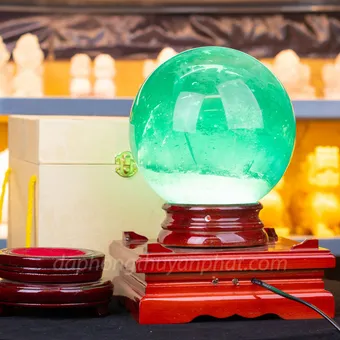 Quả Cầu Thạch Anh Xanh - Fluorite Xanh Trong Thấu Quang VIP 9.34kg - 18cm M2650934