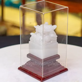 Ấn Rồng Bạch Ngọc 12cm M1585 | Ấn Rồng Đá