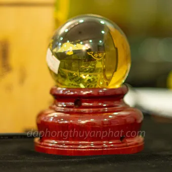 Qủa Cầu Phong Thủy Đá Thạch Anh Vàng 0.44kg - 6.8cm AH018