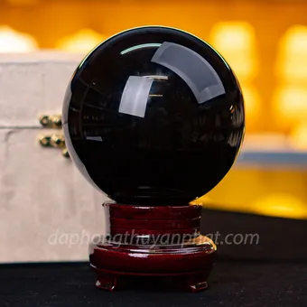 Quả Cầu Đá Nùi Lửa Đen | Đá Obsidian Đen - 2,66kg - 12,5cm M21299