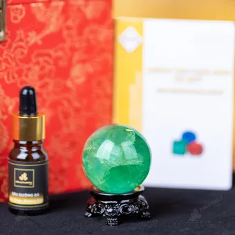 Quả Cầu Thạch Anh Xanh - Fluorite Xanh - 0,14Kg - M2650014