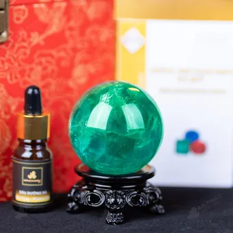 Quả Cầu Thạch Anh Xanh - Fluorite Xanh - 0,35Kg - M2650035