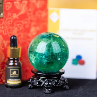 Quả Cầu Thạch Anh Xanh - Fluorite Xanh - 0,4Kg - M265004