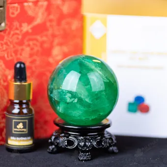 Quả Cầu Thạch Anh Xanh - Fluorite Xanh - 0,41Kg - M2650041