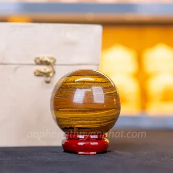 Quả Cầu Phong Thủy Đá Mắt Hổ 0.71Kg M039015 - 8cm