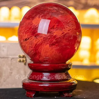 Quả Cầu Đá Núi Lửa Đỏ | Đá Obsidian Đỏ - 8,7kg - 19cm - M21576