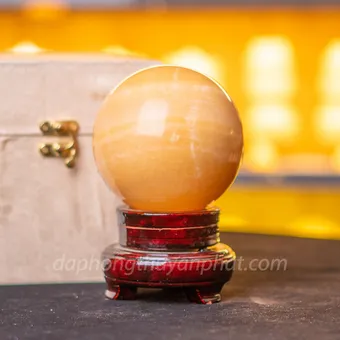 Quả Cầu Phong Thủy Đá Ngọc Hoàng Long (Onyx) Vàng 1,46kg M18360