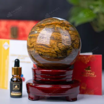 Quả Cầu Phong Thủy Đá Mắt Hổ - 2,06kg - M0390206