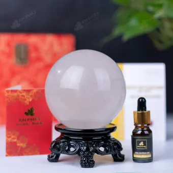 Quả Cầu Phong Thủy Đá Thạch Anh Trắng - 1,4Kg - M260714