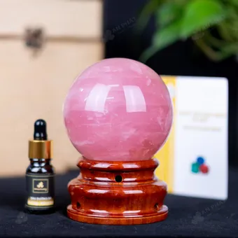 Quả Cầu Phong Thủy Đá Thạch Anh Hồng - 1Kg - M031510