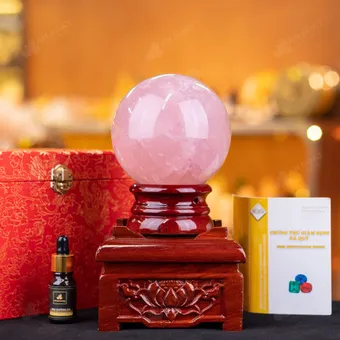 Quả Cầu Phong Thủy Đá Thạch Anh Hồng - 1,87kg - M0573187