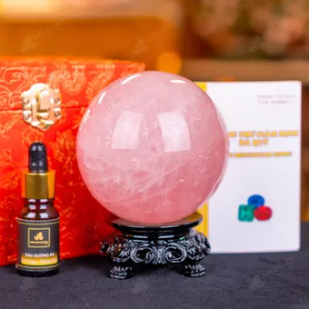 Quả Cầu Phong Thủy Đá Thạch Anh Hồng - 1,08kg - M1479108