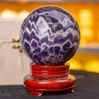 Qủa Cầu Đá Phong Thủy Thạch Anh Tím - 3,24kg - 13cm M25986