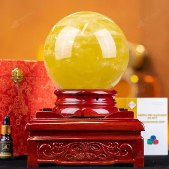 Quả Cầu Phong Thủy Đá Thạch Anh Vàng 1A - 5,1kg - M197751
