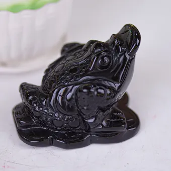 Thiềm Thừ (Cóc 3 Chân - Cóc Ngậm Tiền) Obsidian Đen 0,71kg - M13703