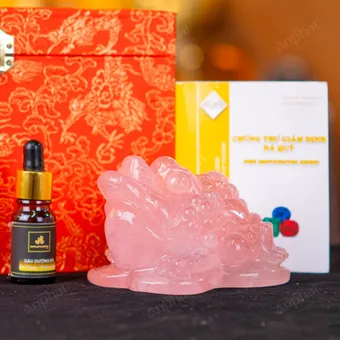 Thiềm Thừ Thạch Anh Hồng - 11cm - M1366078