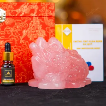 Thiềm Thừ Thạch Anh Hồng - 14cm - M1366118